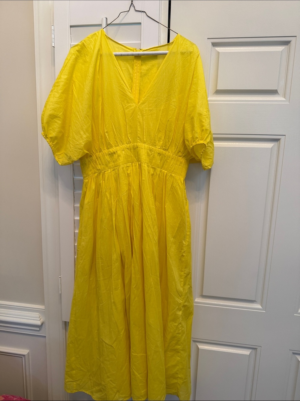 Banana Republic Vibrant Yellow Maxi Dress with V-Neck